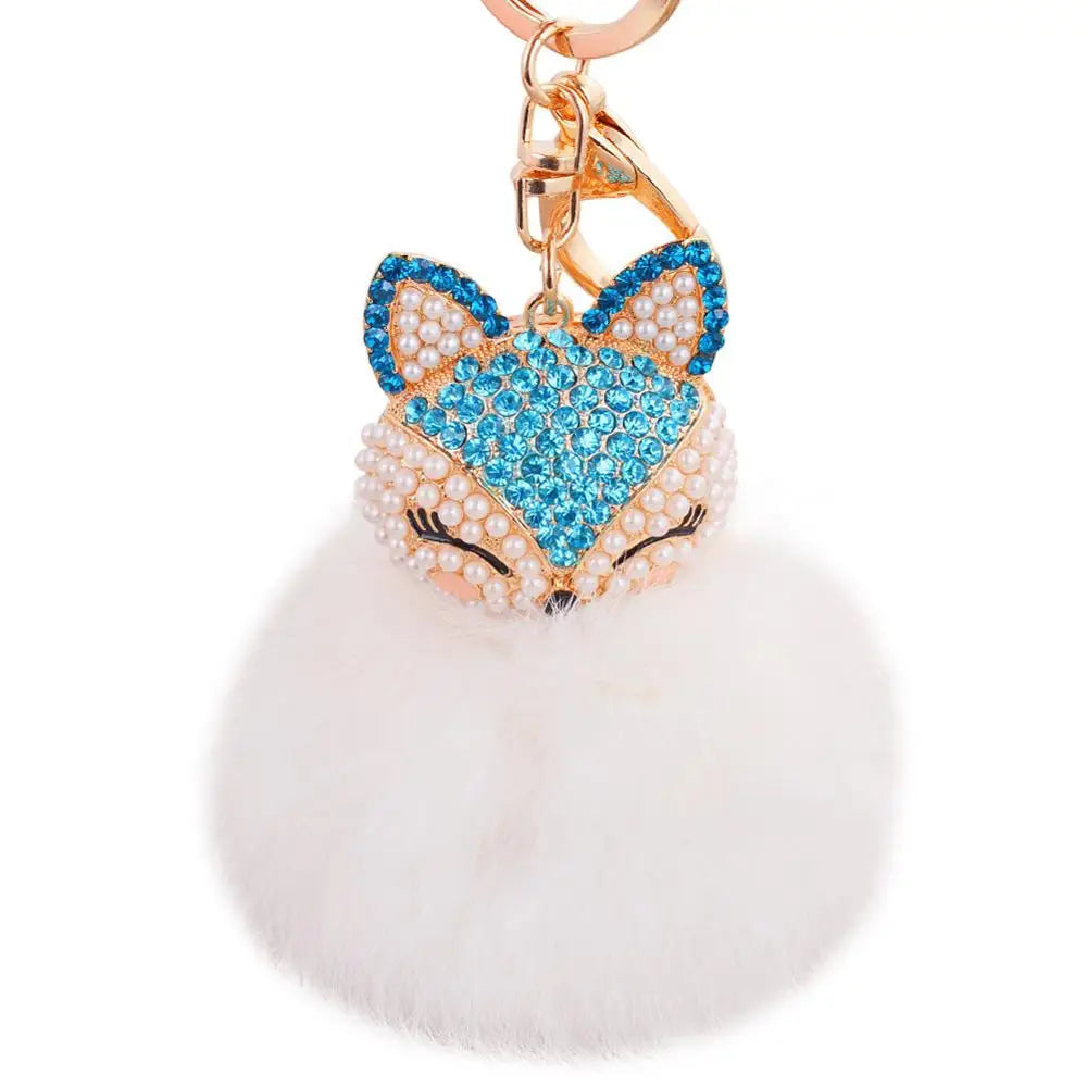 Porte clé fourrure renard