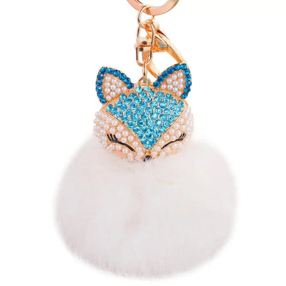 Porte clé fourrure renard