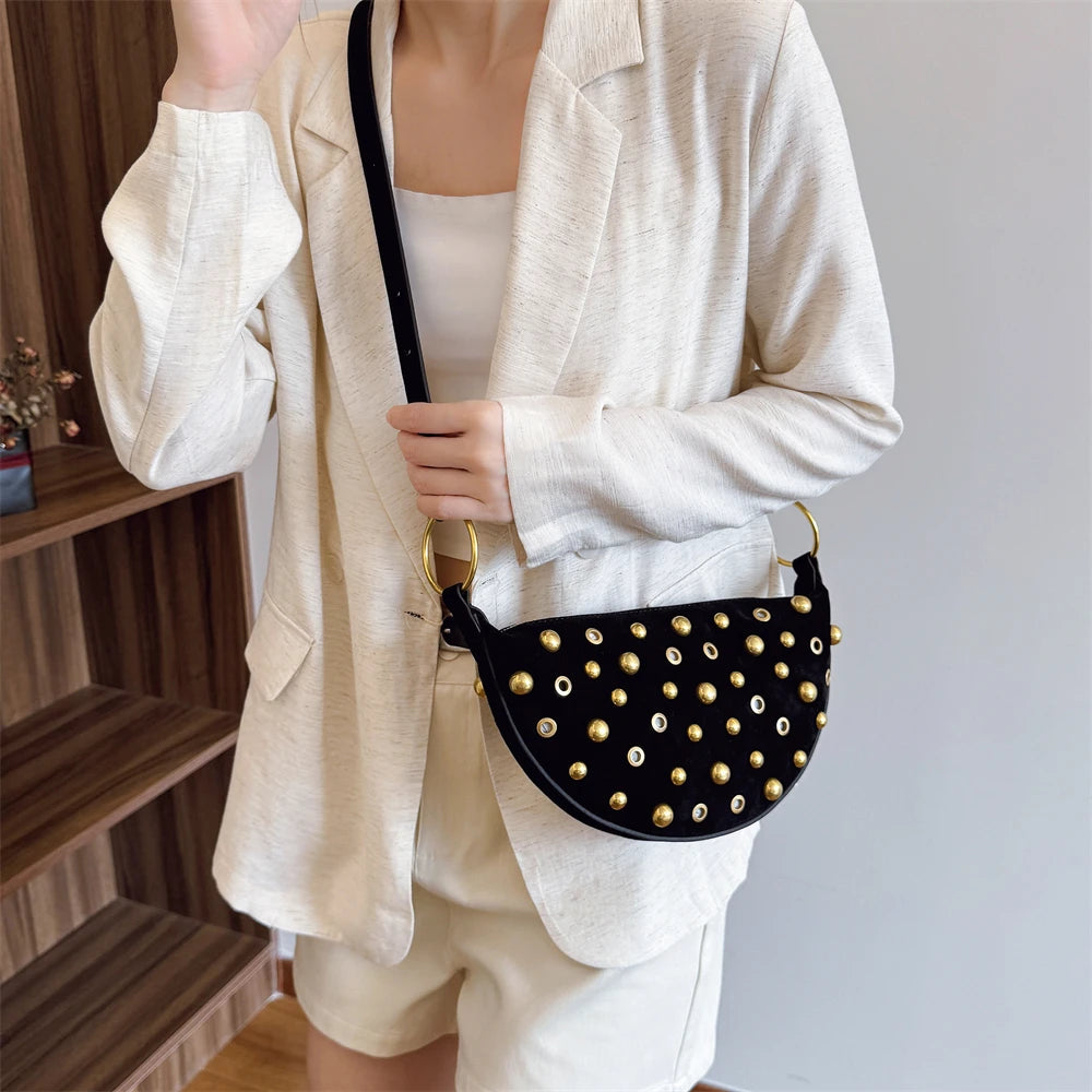 Sac demi-lune daim