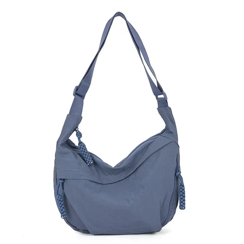 Sac à bandoulière en tissu doux pour femmes, couleur unie, Style étudiant décontracté, grands sacs à main, sacs Hobos pour femmes