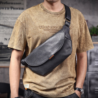 Sac banane cuir homme plat