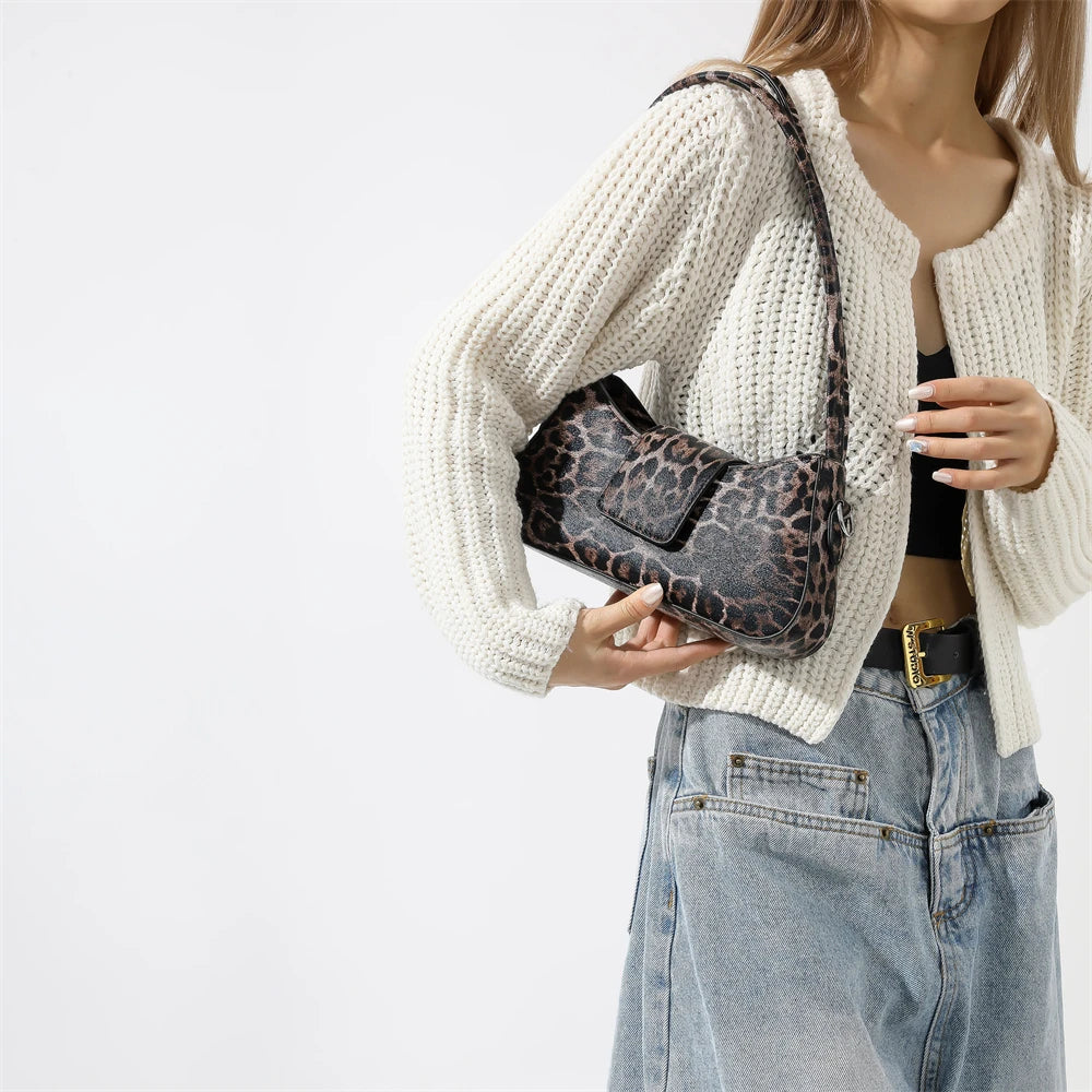 sac de luxe femme sac a main femme bandoulière MOODS-Mini sac à bandoulière imprimé léopard pour femme, sacs initiés sous les bras, style français, sacs à main de créateur de luxe, dernier cri, 2024