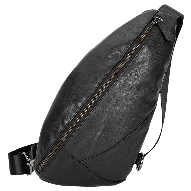 Sac banane cuir noir homme
