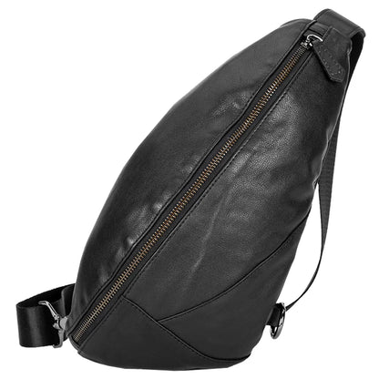 Sac banane cuir noir homme