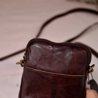 Gland TOO-Mini sac à bandoulière en cuir pour homme, sac à bandoulière décontracté, couche de tête de bain verticale, sac à bandoulière en cuir souple, pli américains, rétro