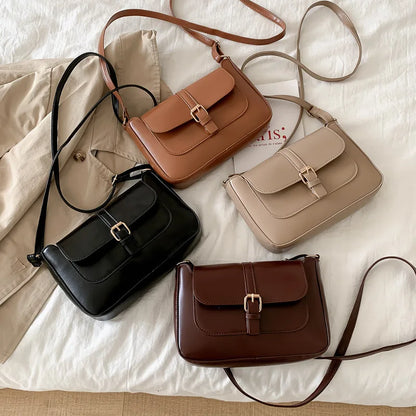 Sacs à bandoulière Vintage en cuir PU pour femmes, sacs à main tendance et bourse rétro, petit sac messager féminin