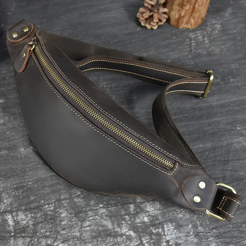 Sac banane pour homme en cuir