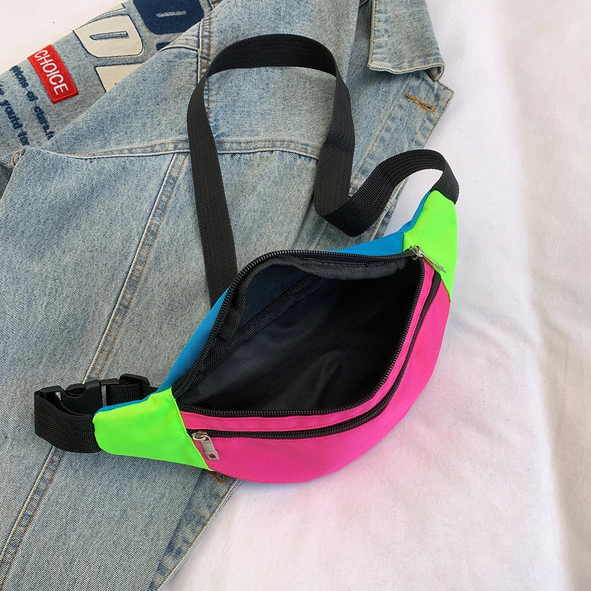 Sac banane multicolore