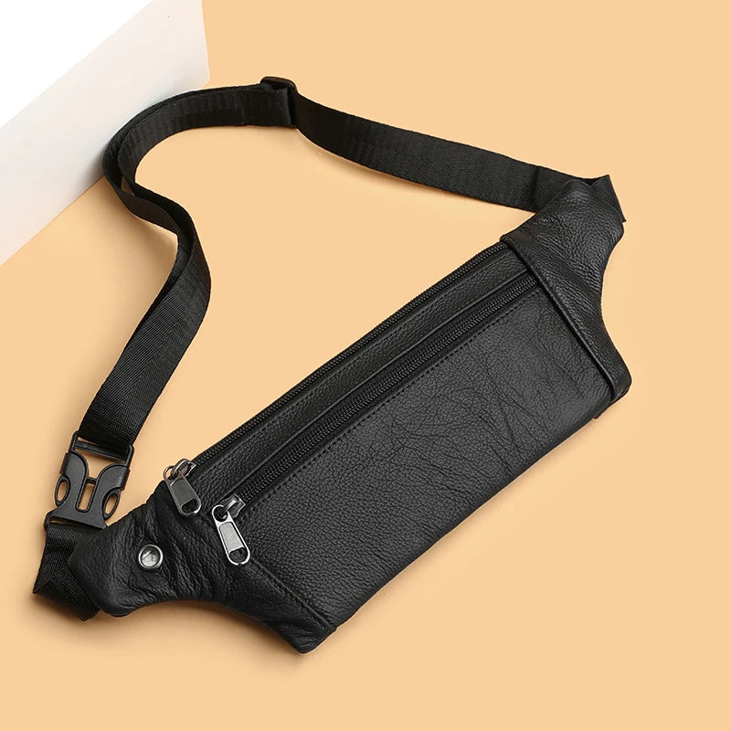 Sac banane cuir plat