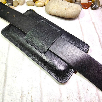 Pochette cuir ceinture