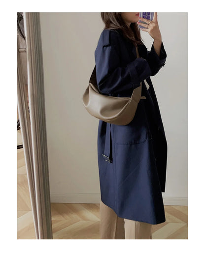 Grand sac banane cuir femme