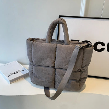 sac de luxe femme sac bandouillère femme MOODS-Sacs à bandoulière carrés pour femmes, sacs à main rembourrés en coton carillon, sac fourre-tout matelassé de grande capacité Lux, printemps, nouveau, 2024