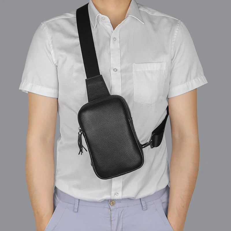 Sac banane noir cuir