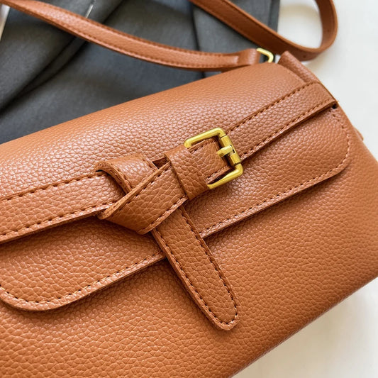 sac a main femme luxe sac de luxe femme haute qualité nouveautés sacs à main MOODS-Sac à bandoulière en cuir PU souple pour femme, motif litchi, ceinture rétro, sac à rabat avec écharpe décorative