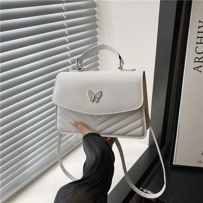 Sac papillon porte-bonheur pour femmes, nouvelle mode, couleur unie, texture simple, tendance, beau sac messager à bandoulière décontracté, portable, petit