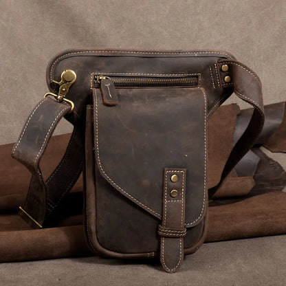 Pochette homme cuir marron
