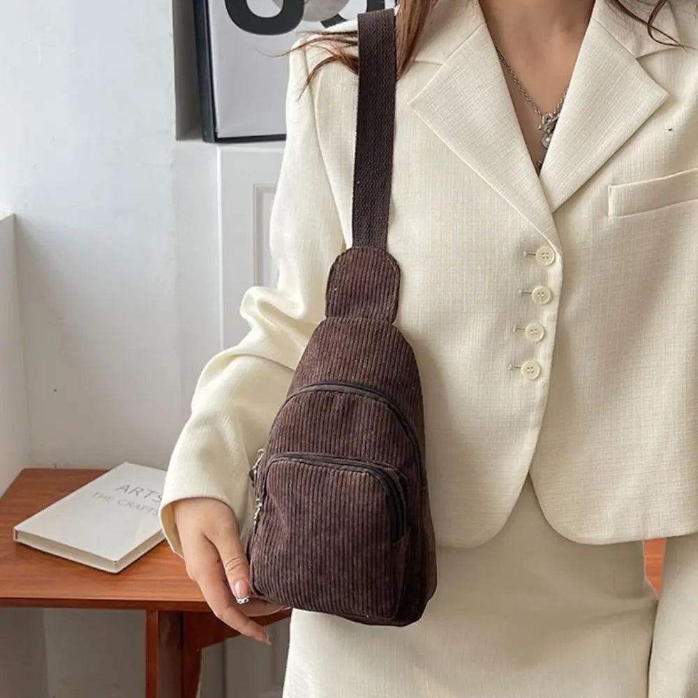 Sac bandoulière velours côtelé