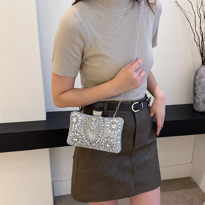 sac de luxe femme pochette soirée femme sac de soirée pour femme Pochettes de soirée en biscuits étincelants pour femmes, sac à bandoulière QueParty Gemstone, sacs à main de créateur, luxe, mariage, Rh, 2024