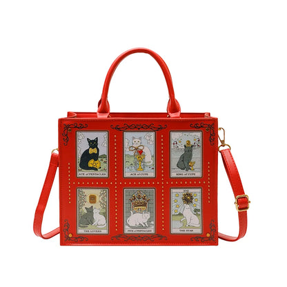 Sacs fourre-tout décontractés de marque pour femme, sacs bandoulière messager pour femme, grands sacs à main féminins, sacs de luxe de créateurs, grands sacs à main à motif chat, sacs à bandoulière