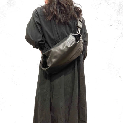 Sac banane cuir noir