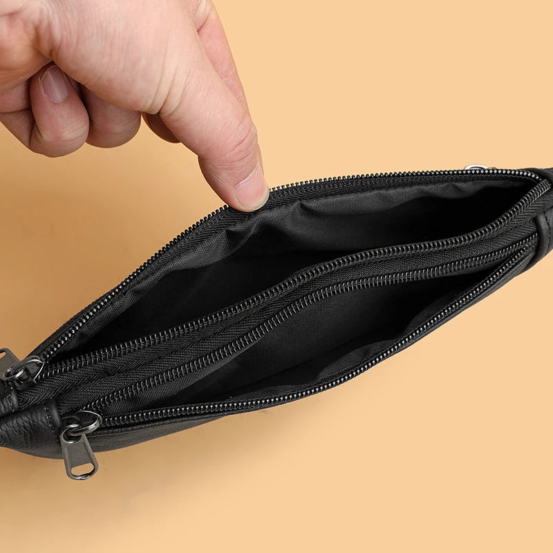 Sac banane cuir plat