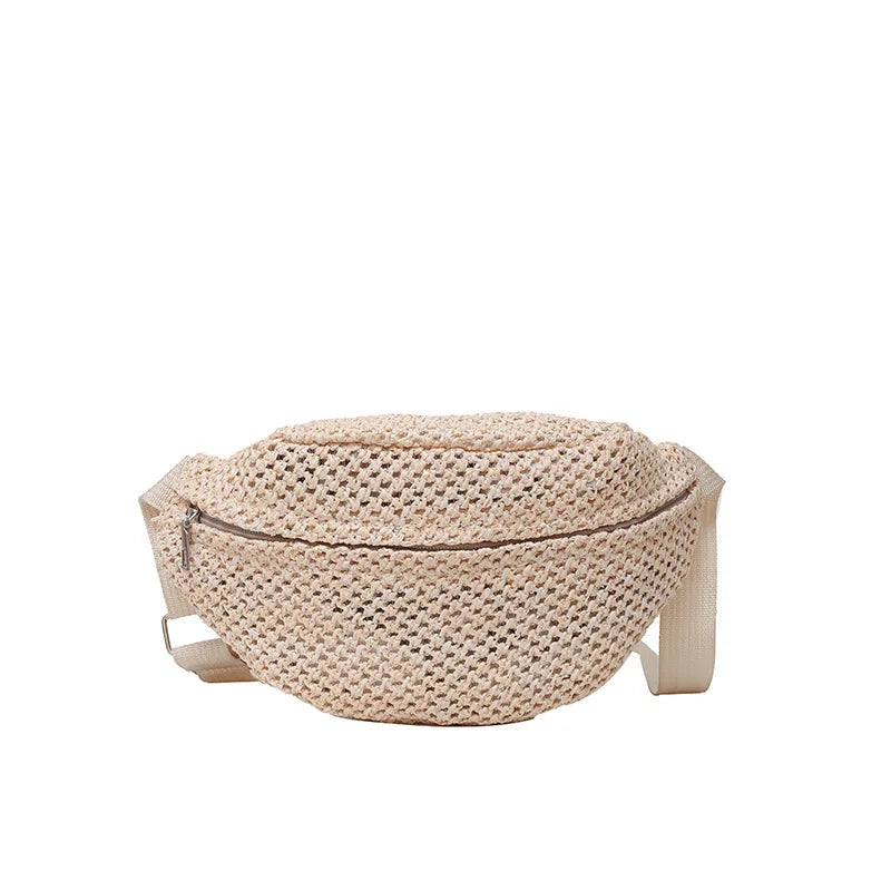 Sac banane femme paille