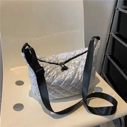 Sac à Main Vintage en Nylon pour Femme, Sous les Bras, Décontracté, Imperméable, Hobo, Matelassé, en Coton
