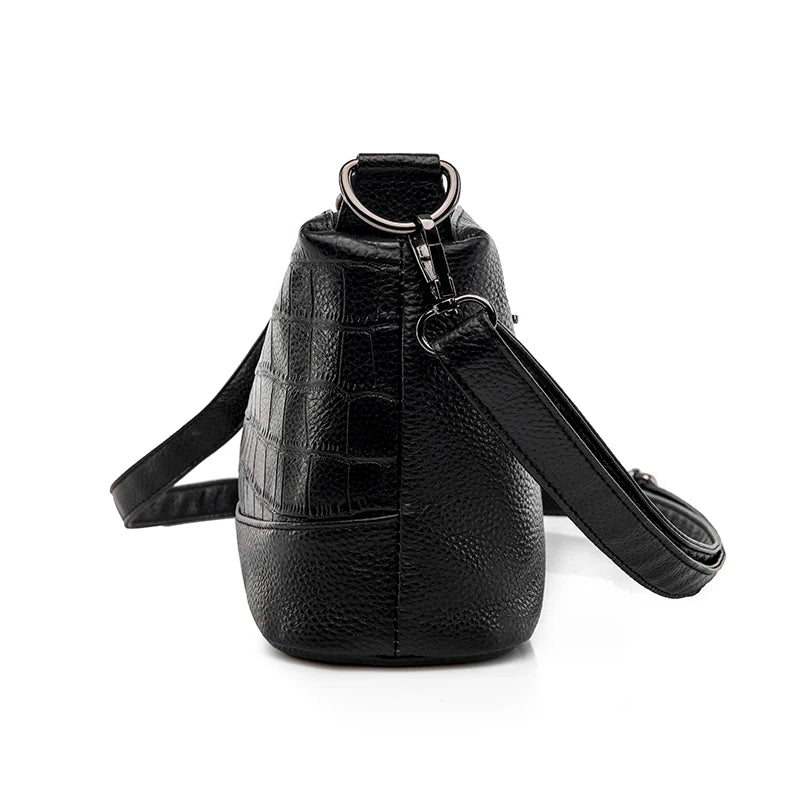 Sacs à main en cuir véritable pour femmes, sacs à bandoulière pour femmes, haute qualité, ouverture à trois couches, 100%