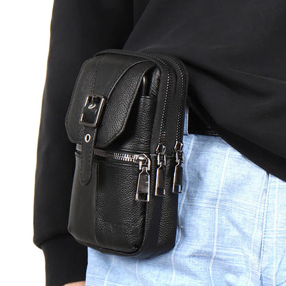 Pochette ceinture en cuir pour homme