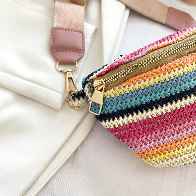 Sac banane en paille