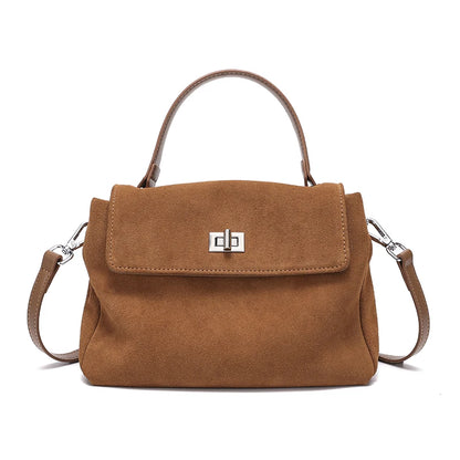Nouveau sac bandoulière de luxe en cuir véritable et daim naturel pour femme, collection automne-hiver 2026 – Sac messager de créateur pour le quotidien