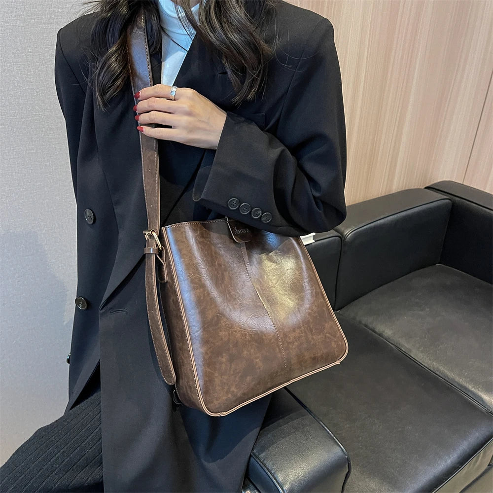 sac a mains femme sac luxe célèbre marque sac de cours MOODS-Ensemble de Sacs Fourre-Tout Rétro pour Femme, Large Sangle, Cuir PU Souple, Sacs à Bandoulière avec Petit Sac à Main, Shopping de Grande Capacité