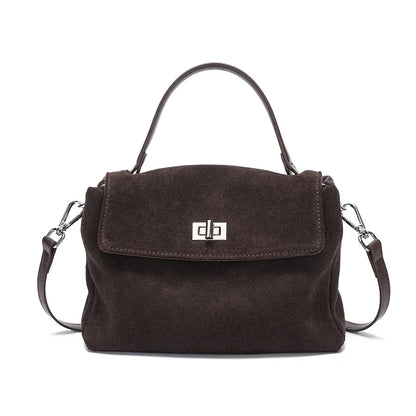 Nouveau sac bandoulière de luxe en cuir véritable et daim naturel pour femme, collection automne-hiver 2026 – Sac messager de créateur pour le quotidien