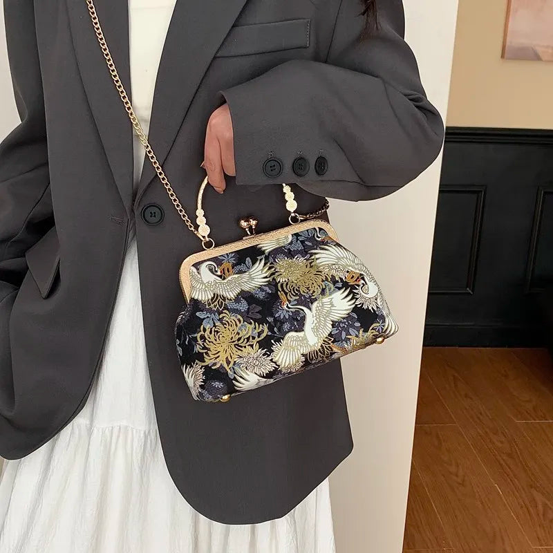 Sac à bandoulière brodé de Style chinois pour femmes, pochette de soirée de mariage, fait à la main, style Boho Vintage, cadeau