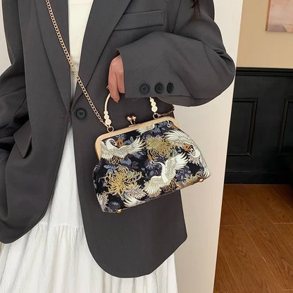 Sac à bandoulière brodé de Style chinois pour femmes, pochette de soirée de mariage, fait à la main, style Boho Vintage, cadeau