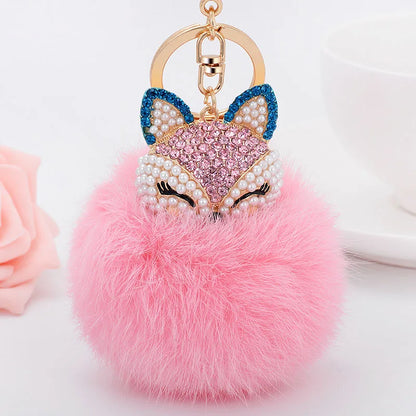 Porte clé fourrure renard