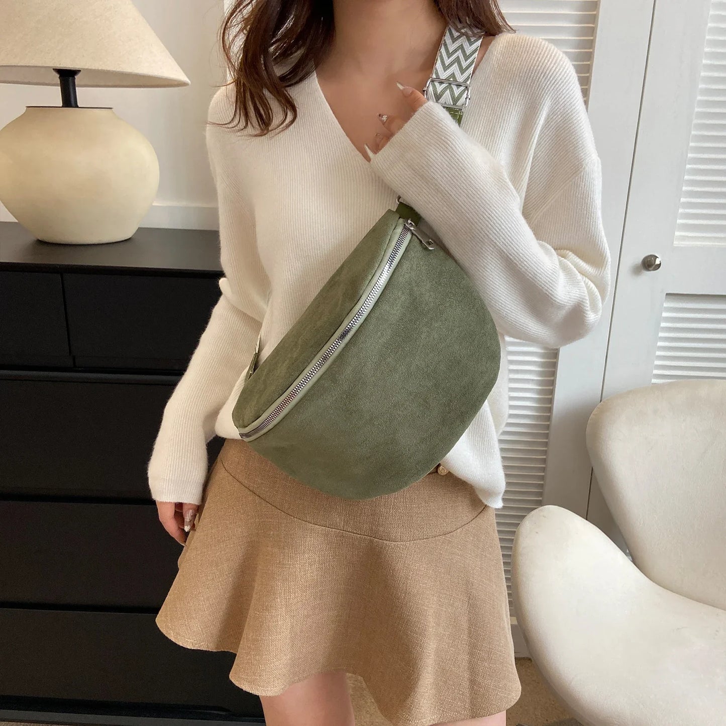 Sac banane en daim