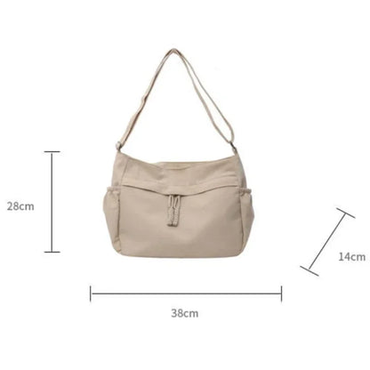 Sac à Bandoulière Hobos en Nylon pour Femme, Sacoche à Fermeture Éclair, Décontractée, Solide, de Grande Capacité, à la Mode, 2025