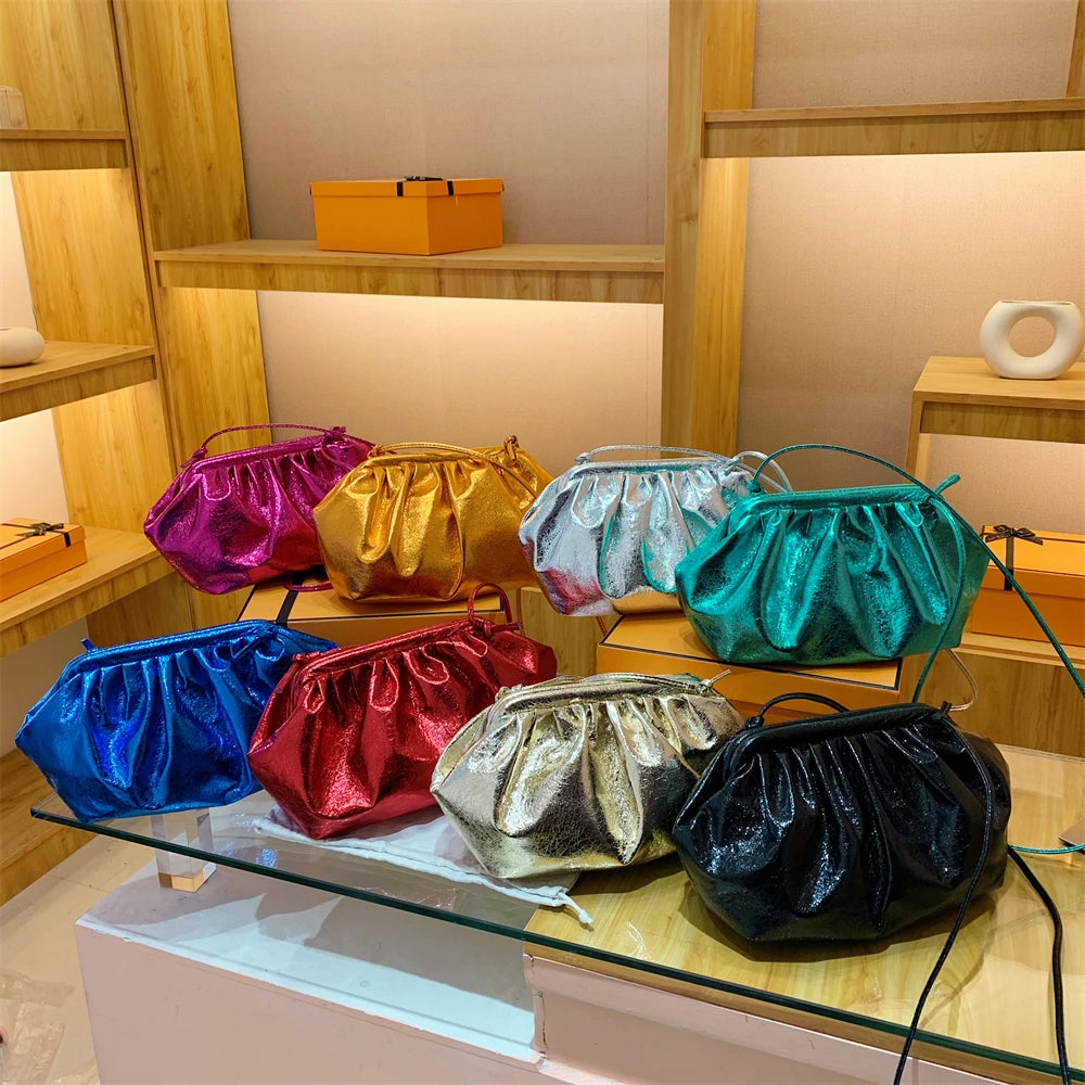 MOODS-Pochettes de soirée dorées pour femmes, sac à bandoulière, sac nuage, sacs à main de créateurs de luxe, fête de mariage, nouveau, 2024