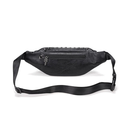 Sac banane noir en cuir