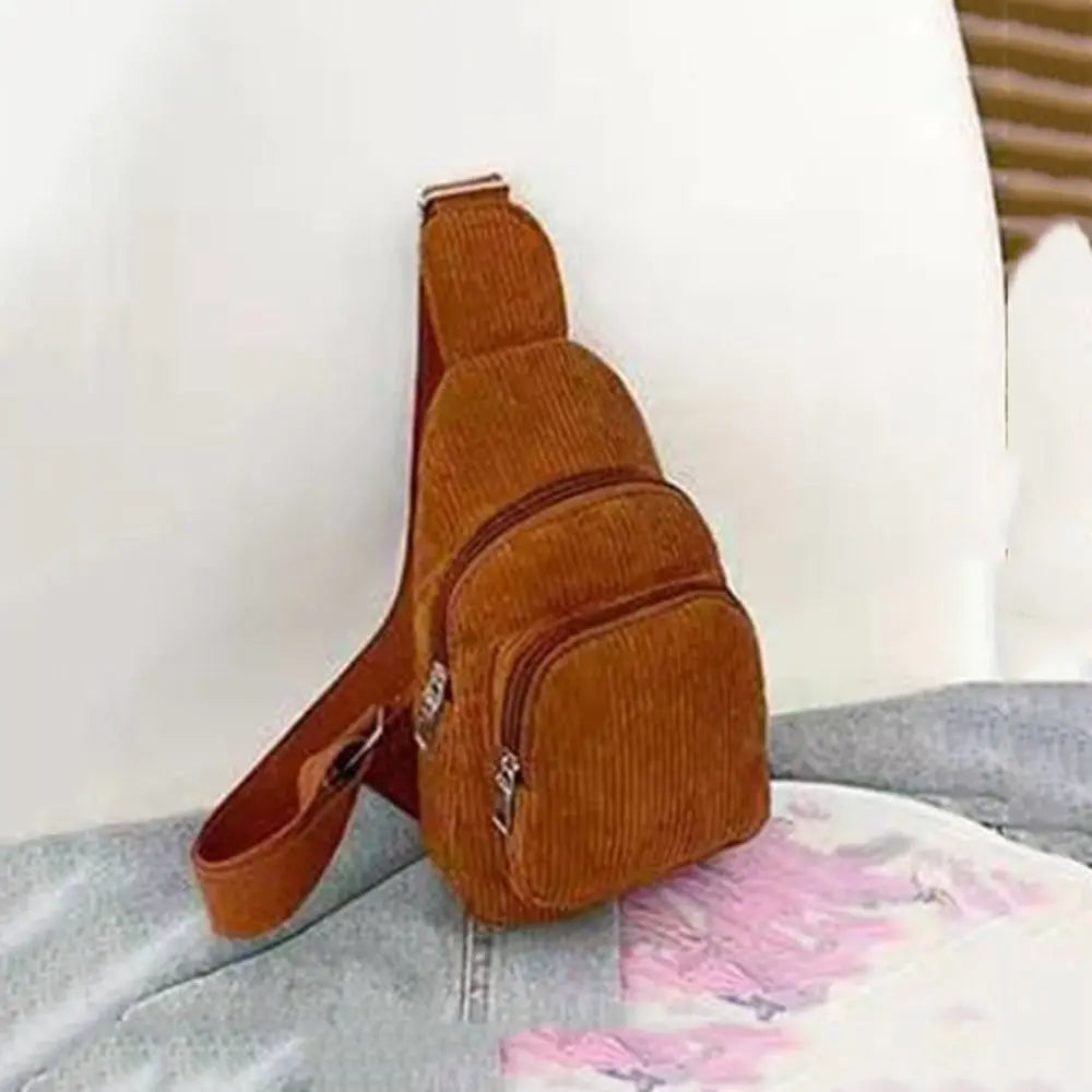 Sac bandoulière velours côtelé