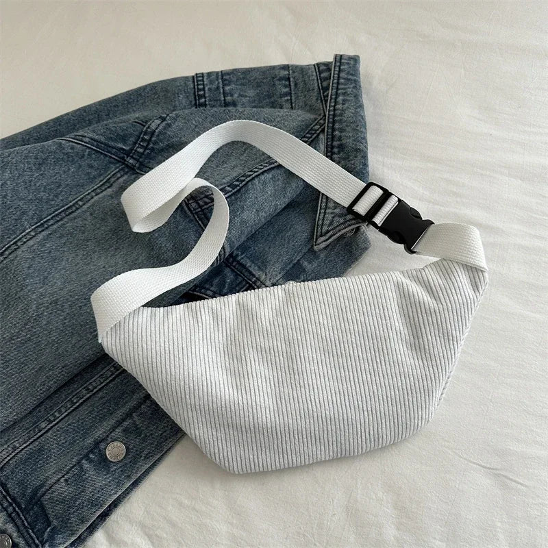 Sac banane femme velours côtelé