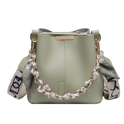 sac de luxe femme sac luxe célèbre marque Sacs à main et bourses pour femmes, en seau, marque, décor écharpe en soie Pure, sangle Large, sac à bandoulière de grande capacité, nouvelle collection, 2022