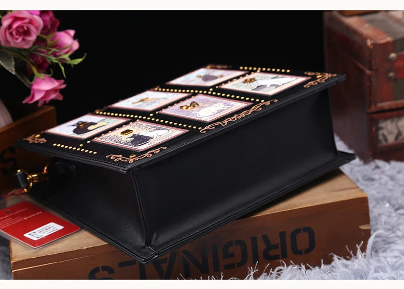 Sac de créateur vintage et de luxe avec broderie délicate impression de chat sac fourre-tout populaire et à la mode pour femmes de grande capacité
