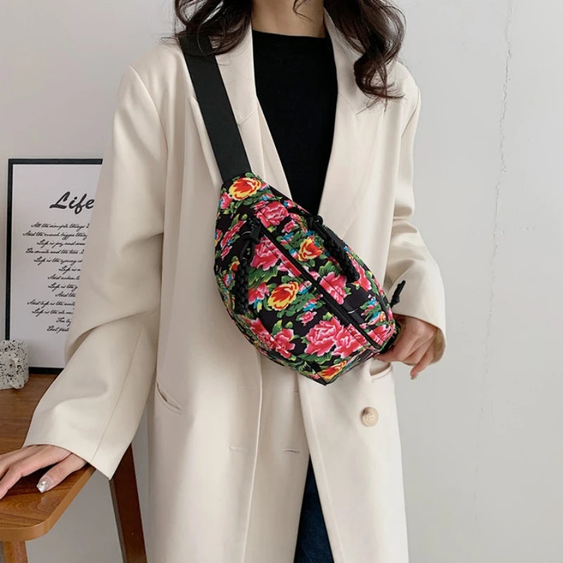 Sac banane à fleurs