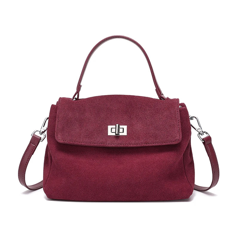 Nouveau sac bandoulière de luxe en cuir véritable et daim naturel pour femme, collection automne-hiver 2026 – Sac messager de créateur pour le quotidien