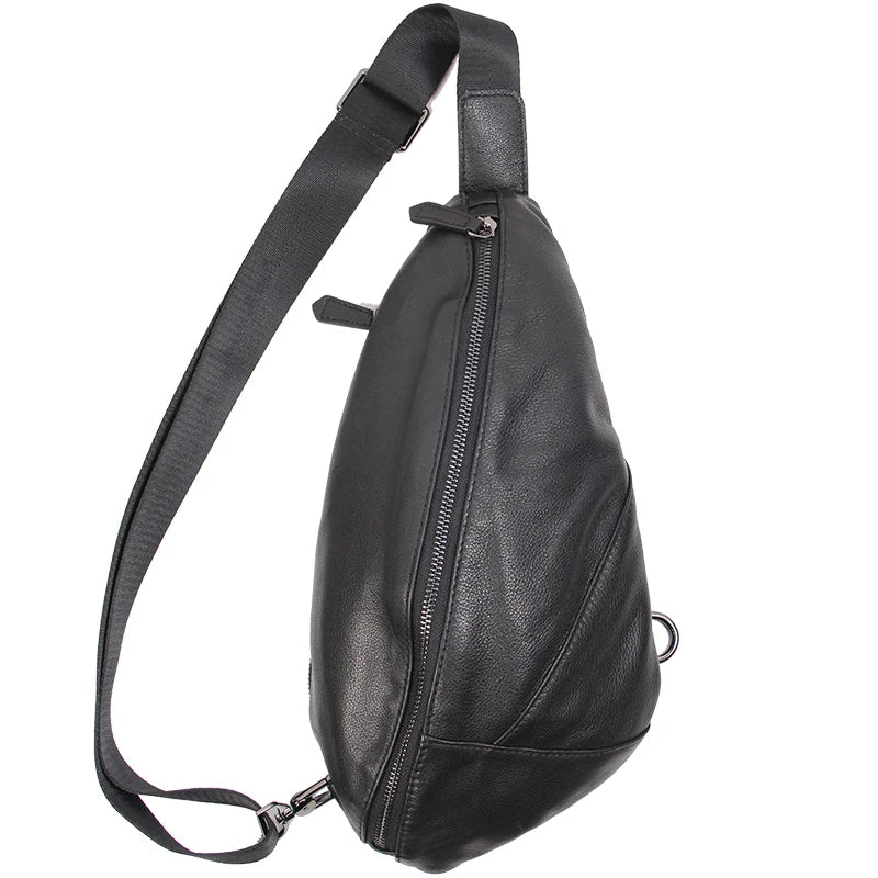 Sac banane cuir noir homme