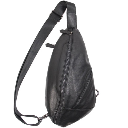 Sac banane cuir noir homme