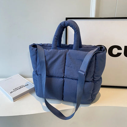 sac de luxe femme sac bandouillère femme MOODS-Sacs à bandoulière carrés pour femmes, sacs à main rembourrés en coton carillon, sac fourre-tout matelassé de grande capacité Lux, printemps, nouveau, 2024