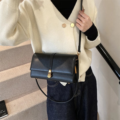 MOODS rétro rabat bandoulière sacs de messager pour femmes en cuir PU couleur Pure petit sac à bandoulière carré sac à main de créateur de luxe 2025